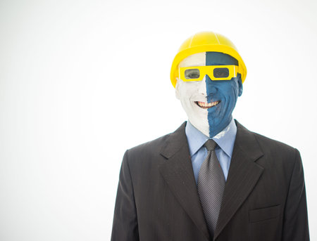 Conceptual artistic face portait photo of a man
