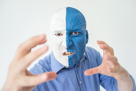 Paint color gesture expression man faceの写真素材