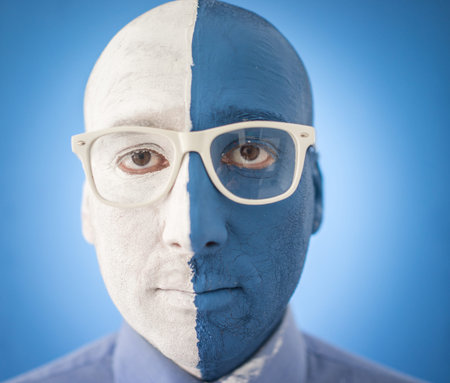 Conceptual artistic face portait photo of a man
