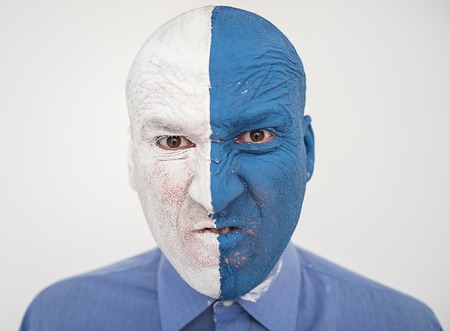 Paint color gesture expression man faceの写真素材