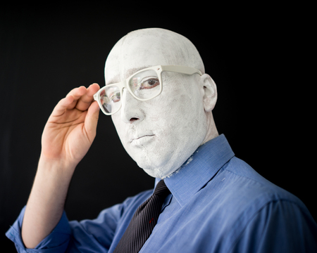 Black and white portrait of manの写真素材