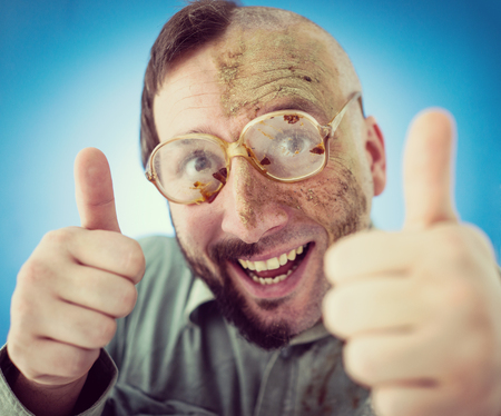 Conceptual artistic face portait photo of a manの写真素材