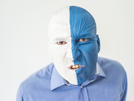 Paint color gesture expression man faceの写真素材