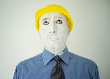 Conceptual artistic face portait photo of a manの写真素材
