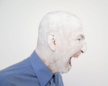 Paint color gesture expression man faceの写真素材