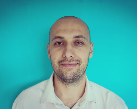 Young man closeup portrait