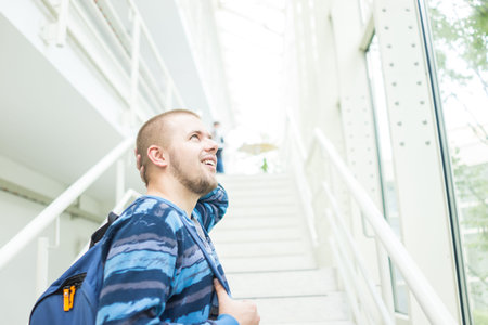 Young student in campus universityの写真素材