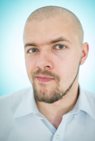 Young man closeup portraitの写真素材