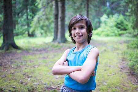 Kids welcome to the forestの写真素材