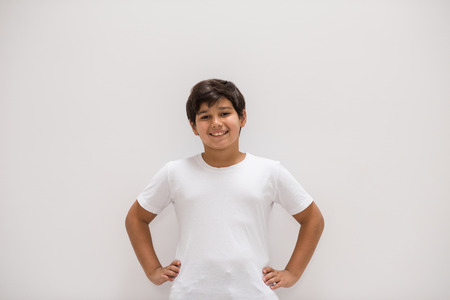 A boy posing in studioの写真素材