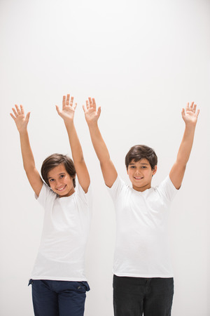 Two happy smiling boysの写真素材