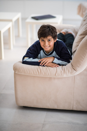 Happy kids at homeの写真素材