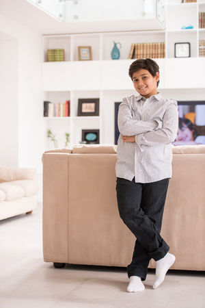 Happy kids at homeの写真素材