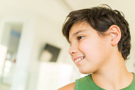 Happy kid at homeの写真素材