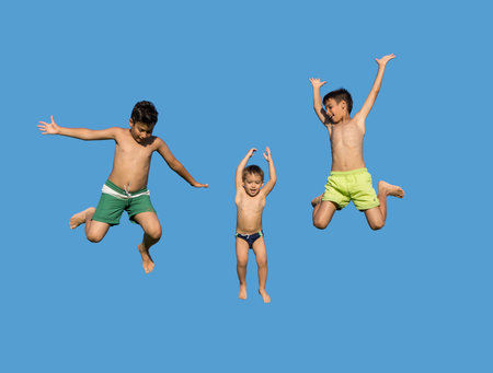 Kids jumping high