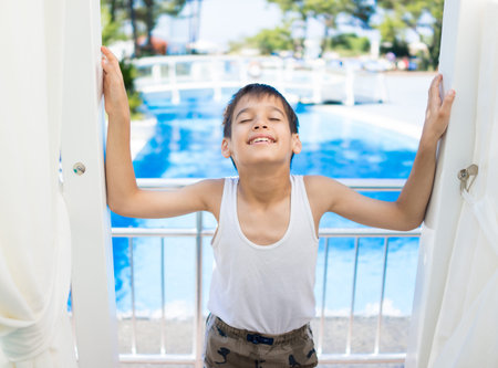 Enjoying childhood at summer vacationの写真素材