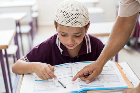 School children in classroom