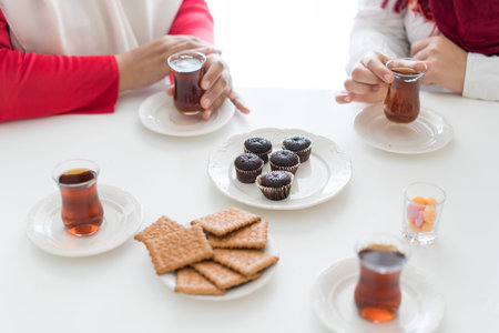Enjoying in tea time at home