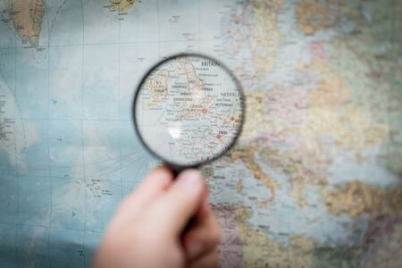 UK on world mapの写真素材