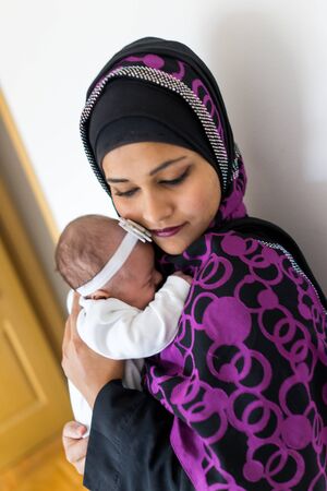 Muslim mother and babyの写真素材