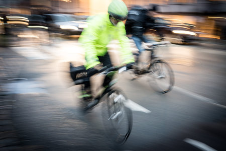 Rush evening hour and people in movement