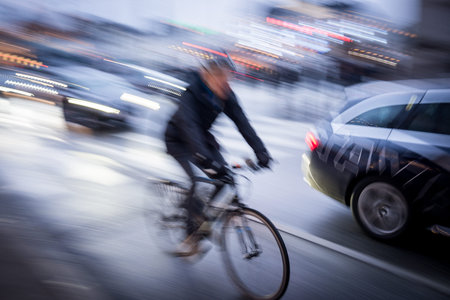 Rush evening hour and people in movement
