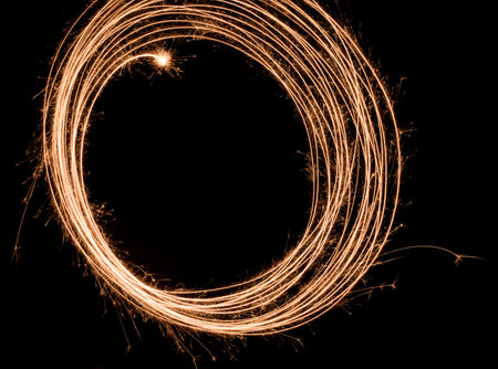 Copy space glitter circle on dark background