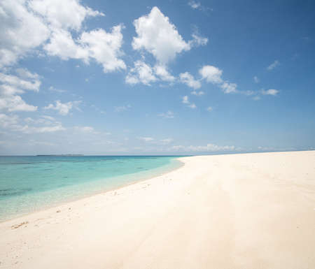 Beautiful tropical white sand beach and seaの写真素材