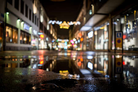 Scandinavian winter night before the funny Christmasの写真素材