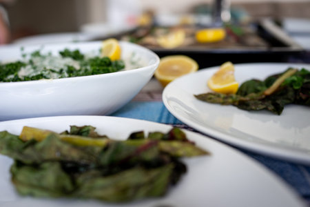 Preparing delicious food at home close up