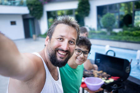 Preparing delicious food at home close upの写真素材