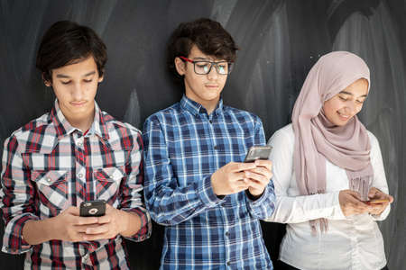 Group of multy ethnic kids in classroom spaceの写真素材