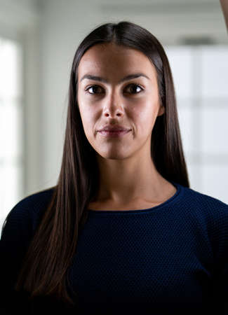 Young beautiful woman portrait close up , quality photoの写真素材