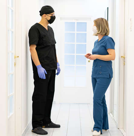 Male and female doctors in hospital , quality photoの写真素材