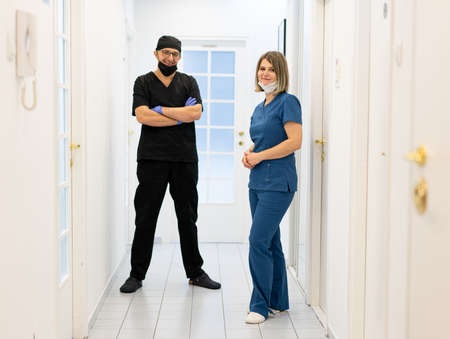 Male and female doctors in hospital , quality photoの写真素材