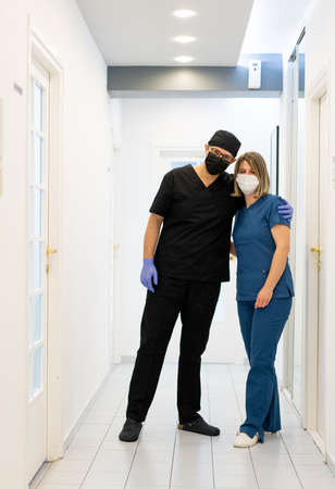 Male and female doctors in hospital , quality photoの写真素材