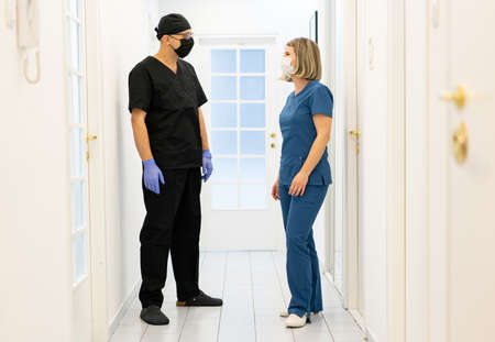Male and female doctors in hospital , quality photoの写真素材