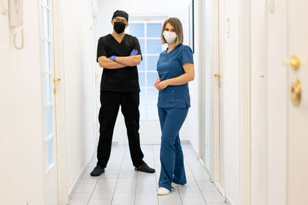Male and female doctors in hospital , quality photoの写真素材
