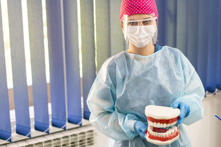 Visiting friendly and professional dentist doctor . high quality photoの写真素材