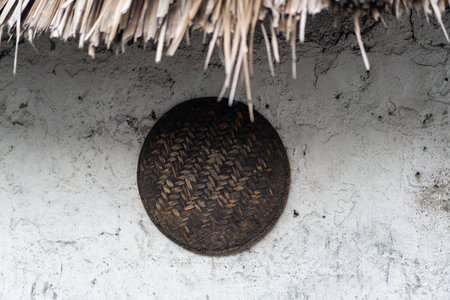 African traditional village shield on village house. High quality photoの写真素材