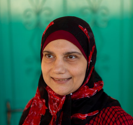 Portrait of woman outdoors. High quality photoの写真素材