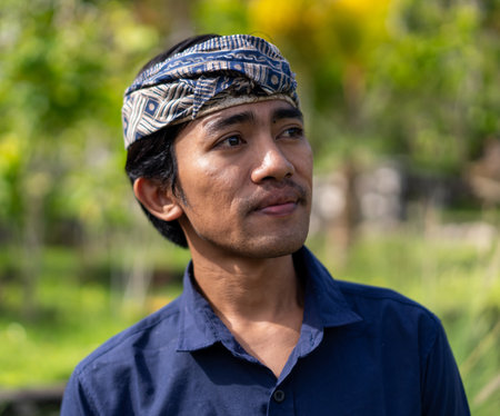 Portrait of young male thai farmer. High quality photoの写真素材