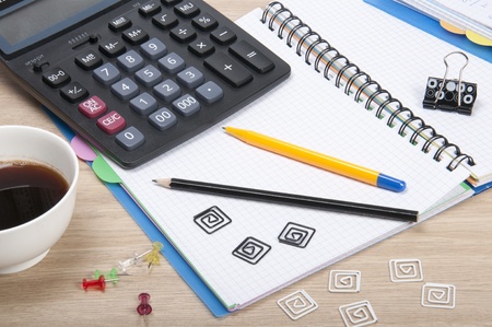 A set of office materialsの写真素材