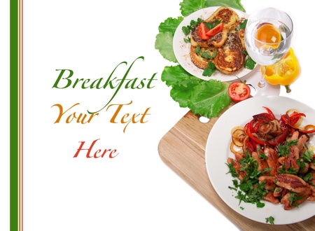 breakfast with textの写真素材