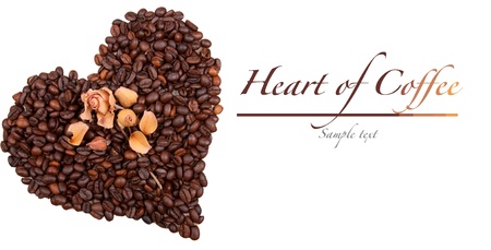 heart of coffee with textの写真素材