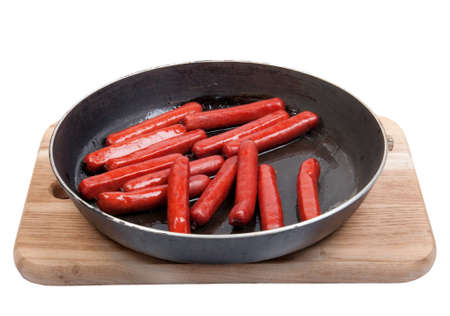 roasted sausages on the pan の写真素材