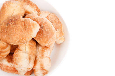 croissant in porcelain plate の写真素材
