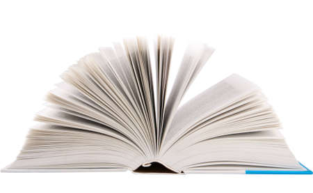 open book isolated on whiteの写真素材