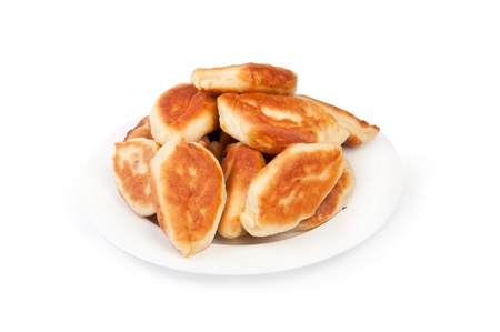 homemade patty cakes isolated on whiteの写真素材
