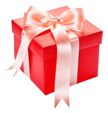 Gift box with satin present bowの写真素材